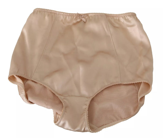 Dolce & Gabbana Beige Flower Logo Stretch Bottoms Underwear Dolce & Gabbana