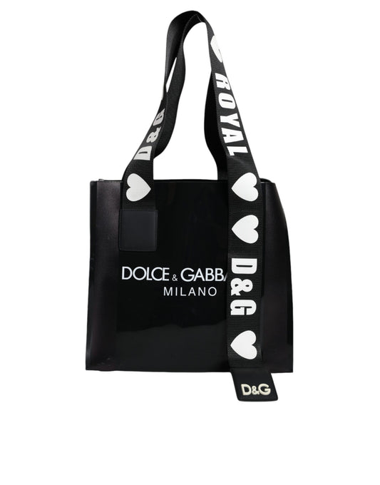 Dolce & Gabbana Black Street Logo Print PVC Shopping Tote Bag Dolce & Gabbana