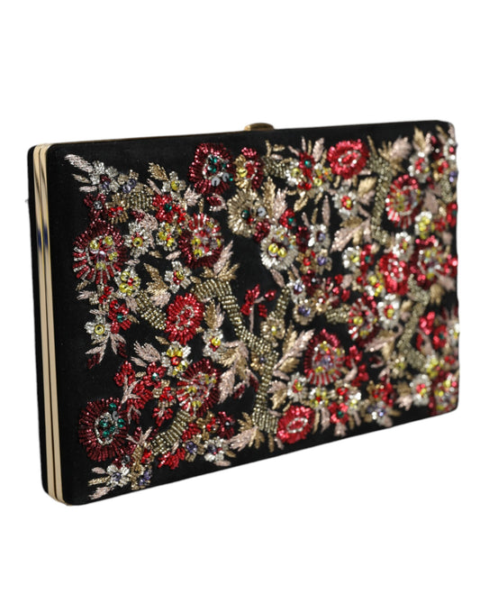 Dolce & Gabbana Multicolor Floral Gold Frame Clutch Evening Purse Bag Dolce & Gabbana