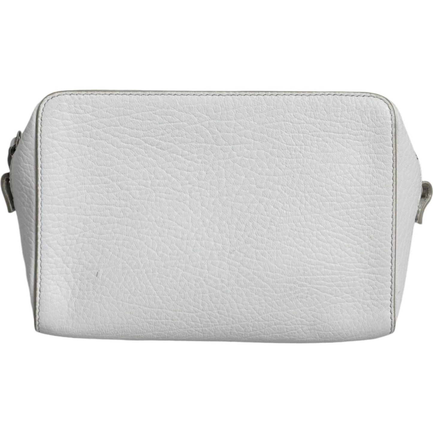 MM6 Maison Margiela White Leather Large Pouch Zip Handbag Women Bag MM6 Maison Margiela