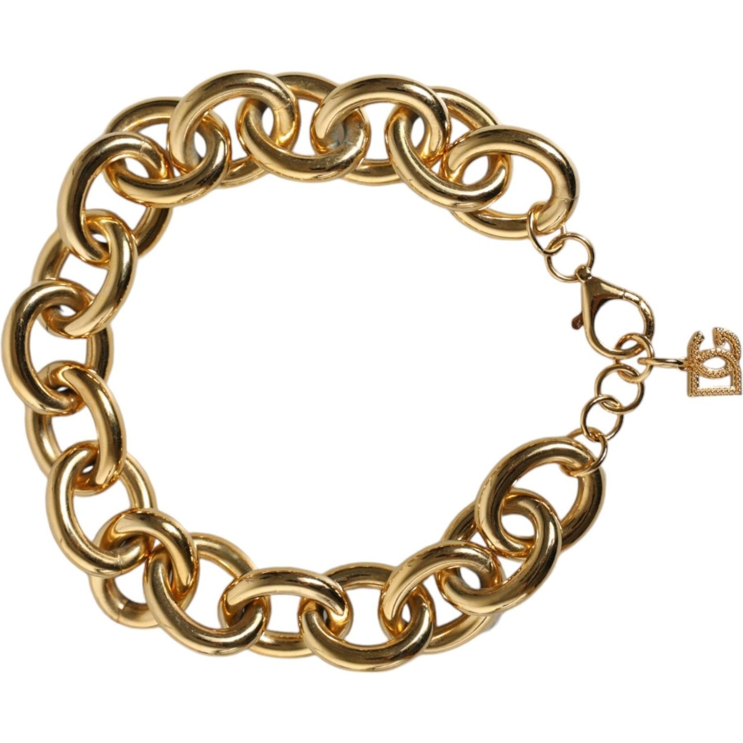 Dolce & Gabbana Gold Tone Brass Maxi Chain Lobster Clasp Logo Bracelet Bracelet Dolce & Gabbana