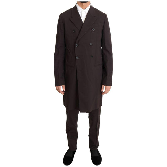 Dolce & Gabbana Bordeaux Wool Stretch Long 3 Piece Suit
