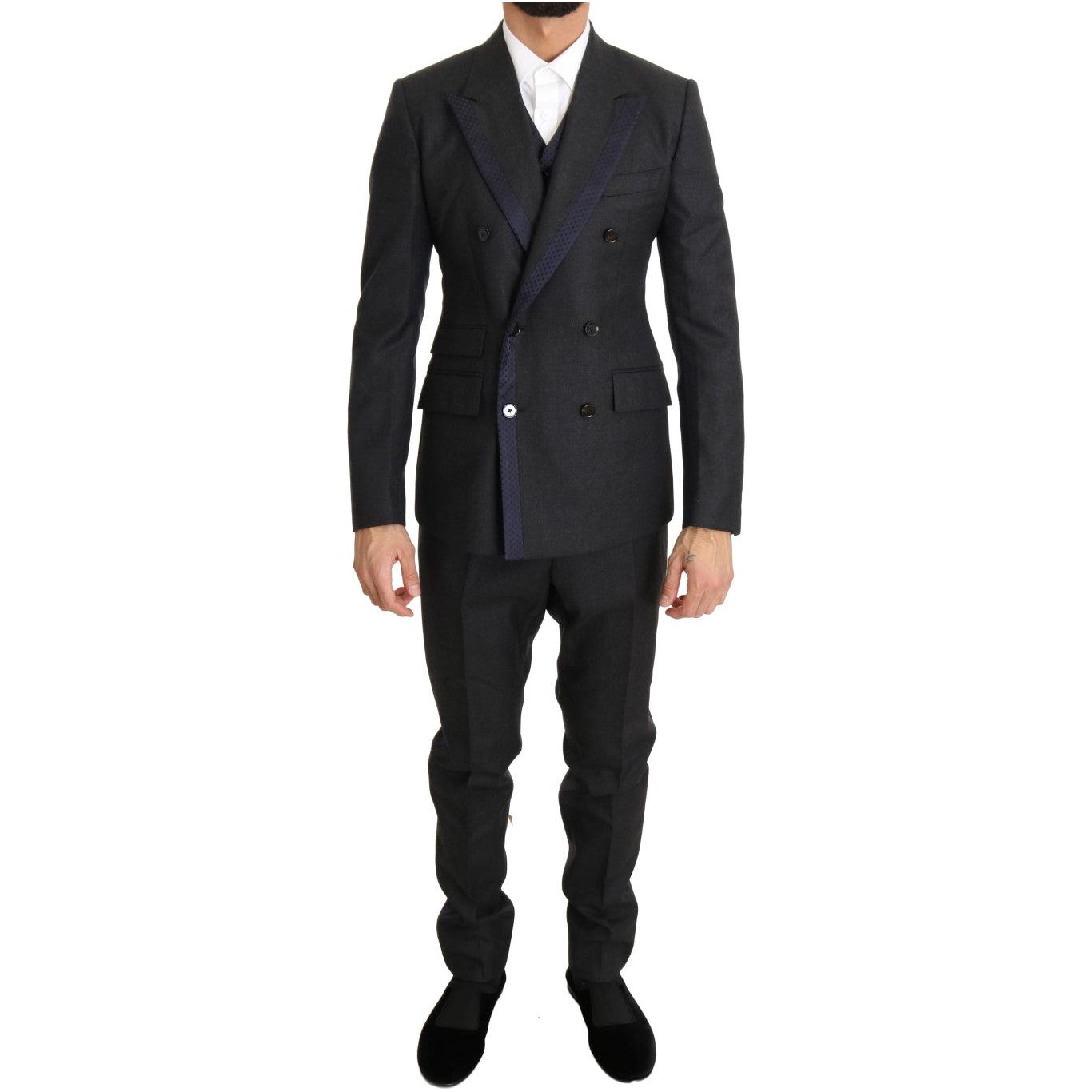 Dolce & Gabbana Elegant Gray Polka Dot 3-Piece Suit Suit Dolce & Gabbana