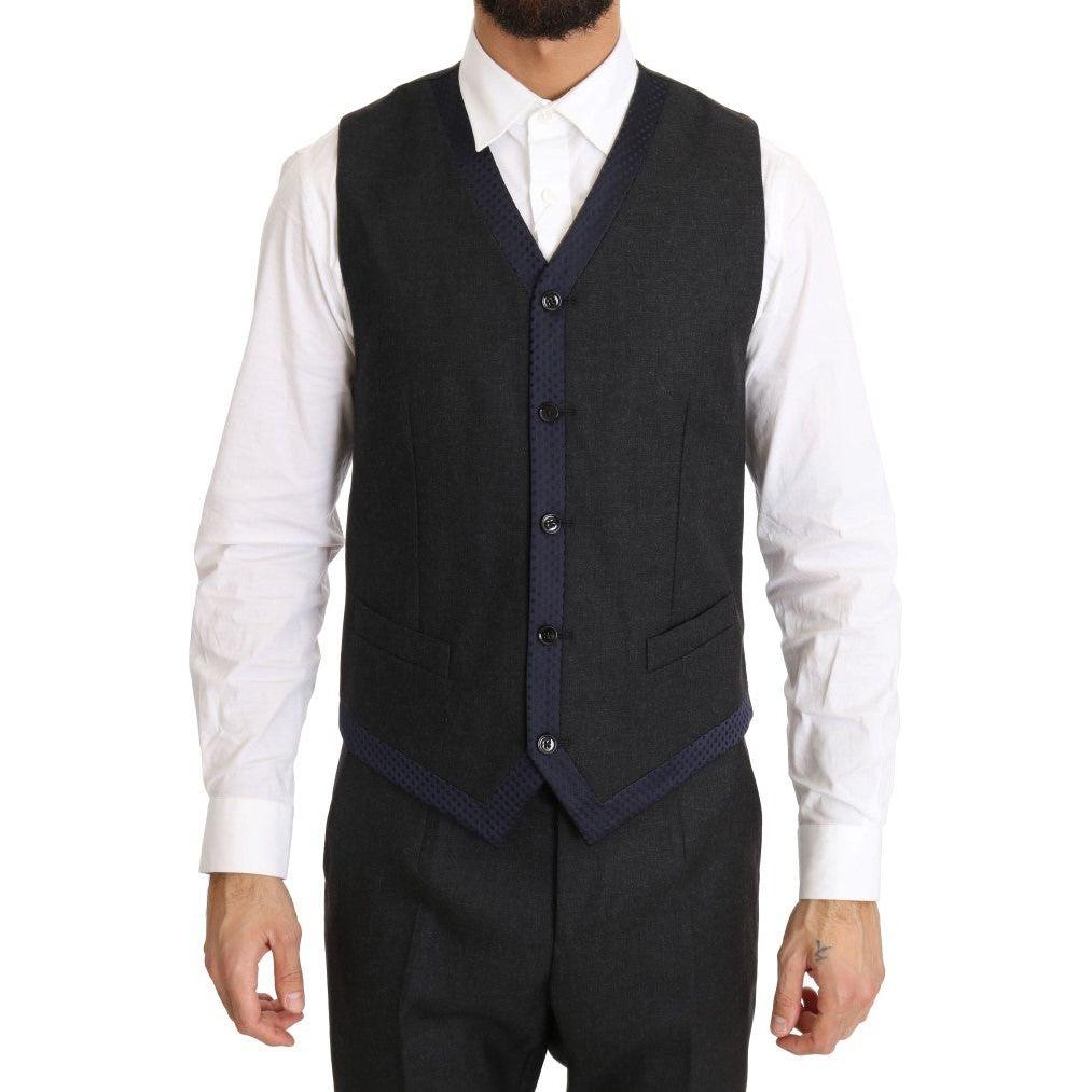 Dolce & Gabbana Elegant Gray Polka Dot 3-Piece Suit Suit Dolce & Gabbana