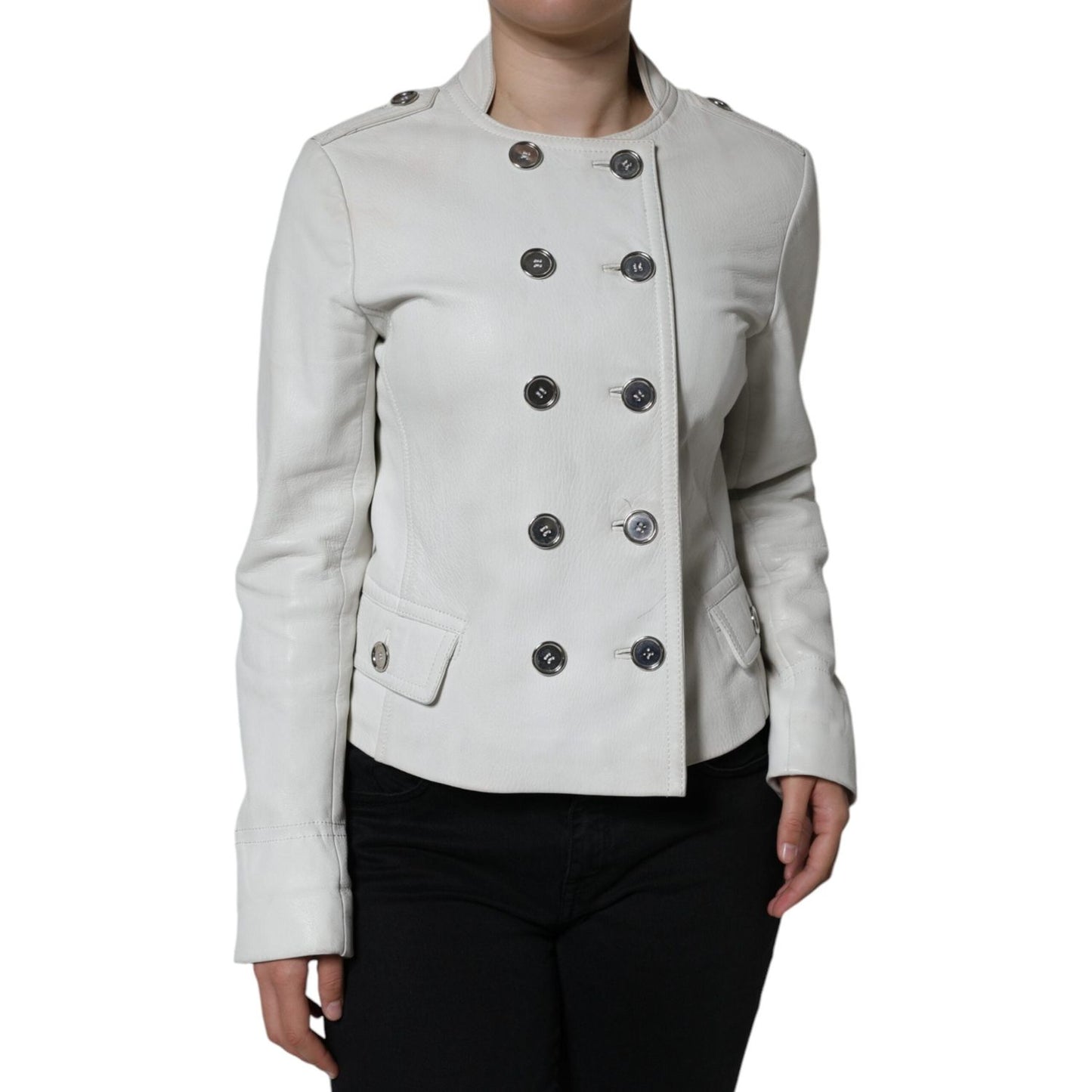 Dolce & Gabbana White Double Breasted Blazer Coat Jacket Dolce & Gabbana