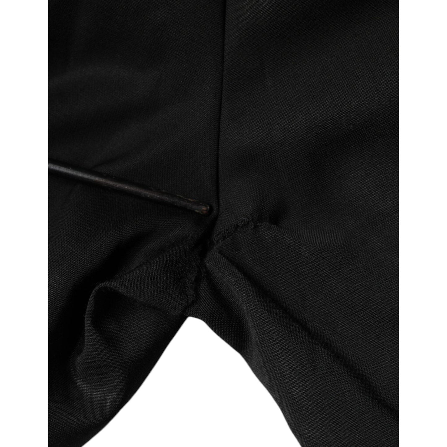 Dolce & Gabbana Black Polyester High Waist Tapered Pants Dolce & Gabbana