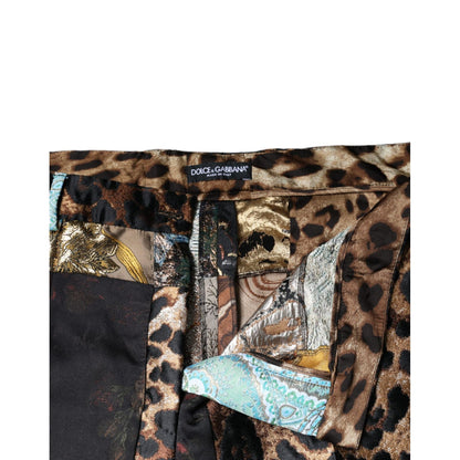 Dolce & Gabbana Multicolor Patchwork Jacquard High Waist Pants