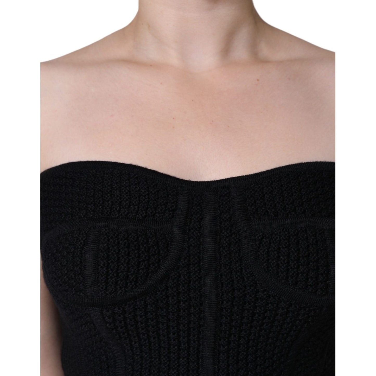 Dolce & Gabbana Black Bustier Sleeveless Corset Blouse Top Dolce & Gabbana