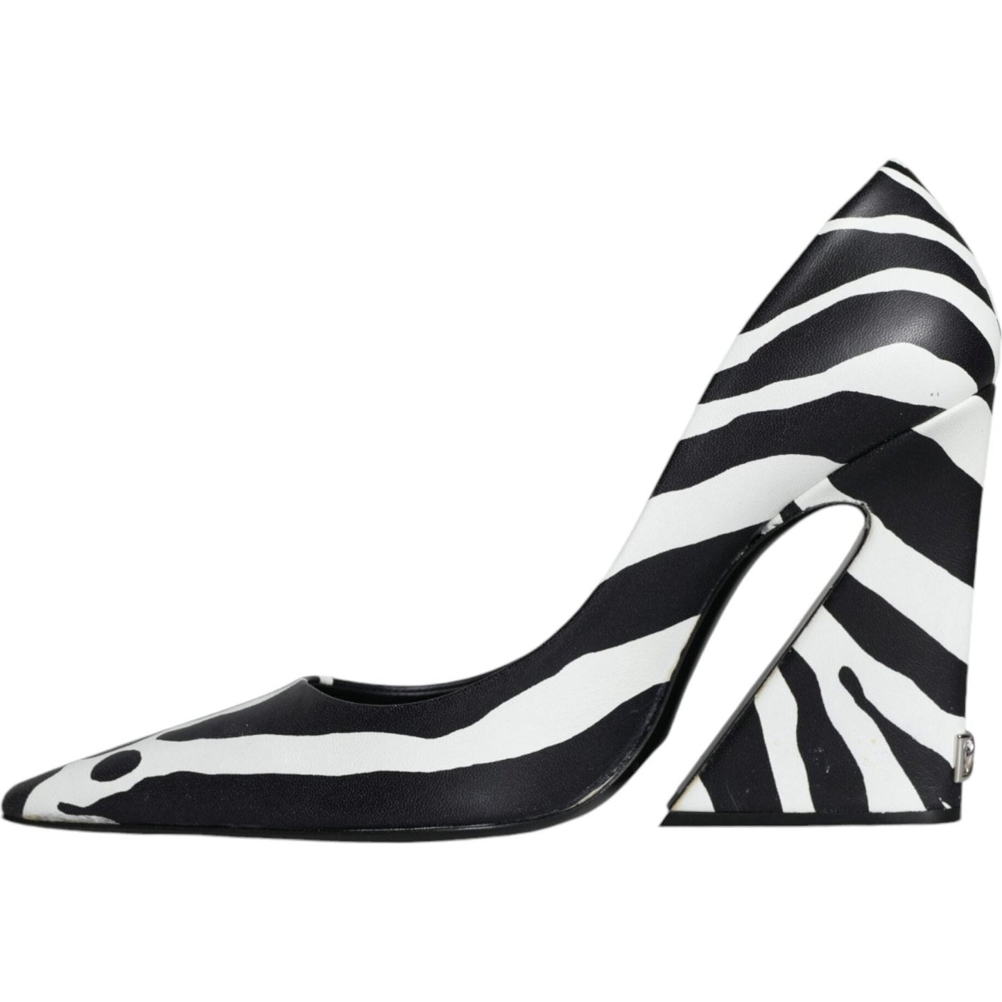 Dolce & Gabbana White Black Zebra Leather Heels Pumps Shoes Dolce & Gabbana