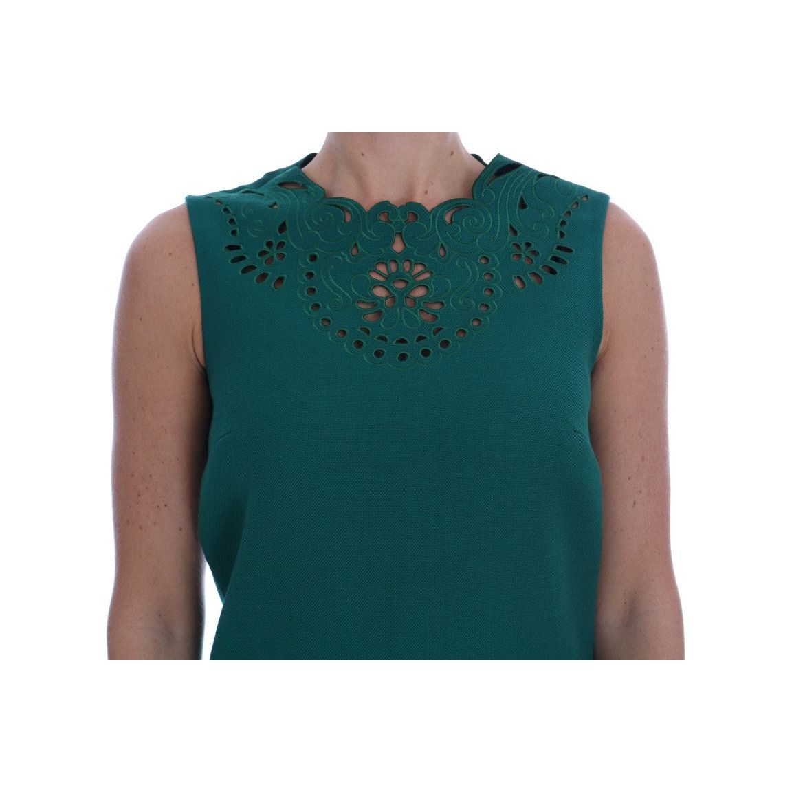 Dolce & Gabbana Elegant Green A-Line Sheath Dress Dolce & Gabbana