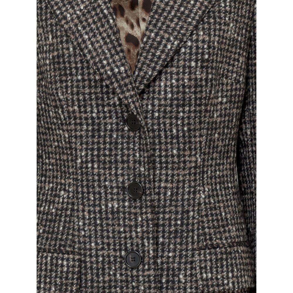 Dolce & Gabbana Brown Wool Jackets & Coat Dolce & Gabbana