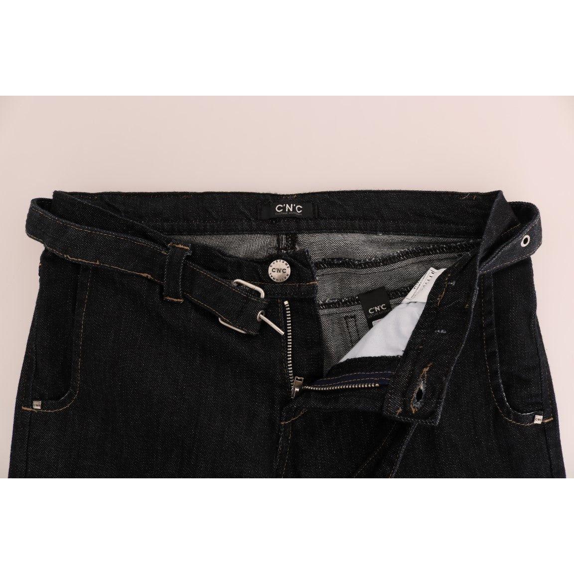 Costume National Blue Cotton Stretch Slim Fit Jeans