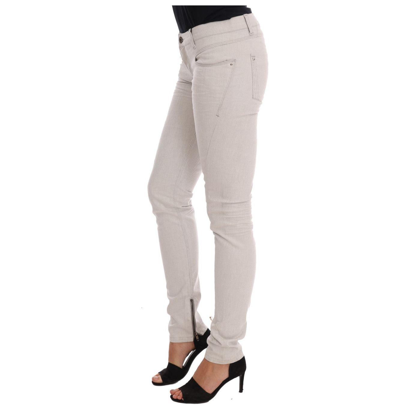 Costume National Chic White Slim-Fit Stretch Jeans Costume National