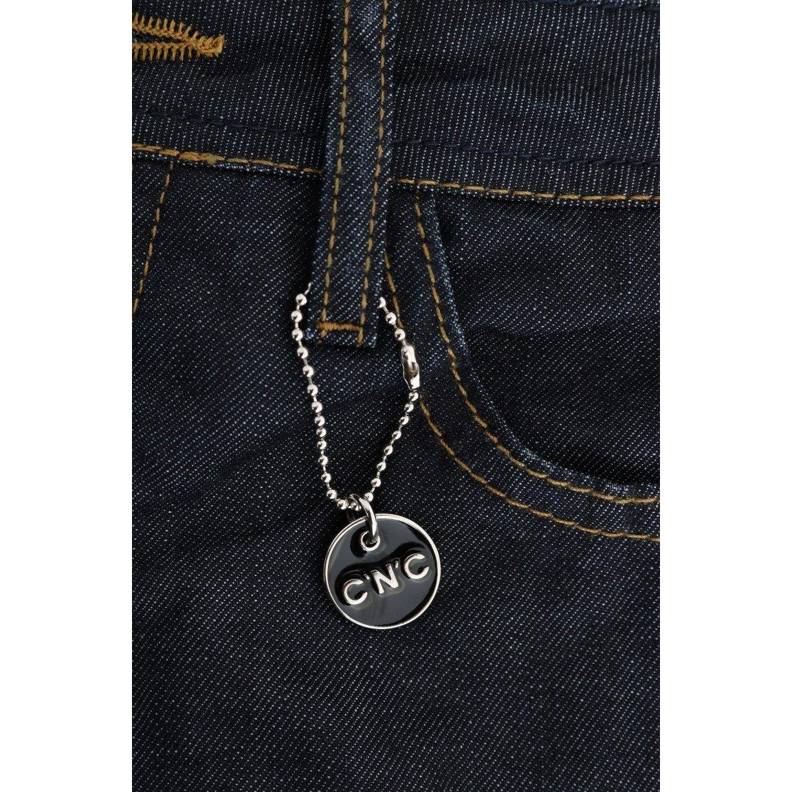 Costume National Dark Blue Cotton Classic Fit Jeans