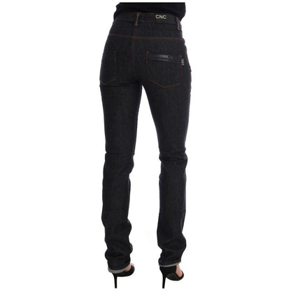 Costume National Blue Cotton Stretch Slim Fit Jeans
