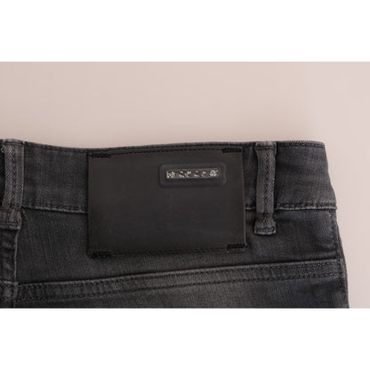 Acht Gray Cotton Slim Fit Denim Jeans