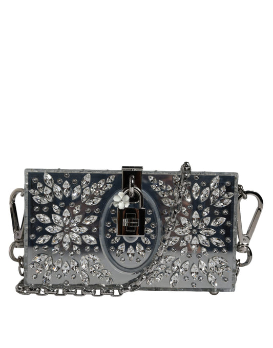 Dolce & Gabbana Silver Plexiglass Clutch Mini Evening Purse Bag Dolce & Gabbana