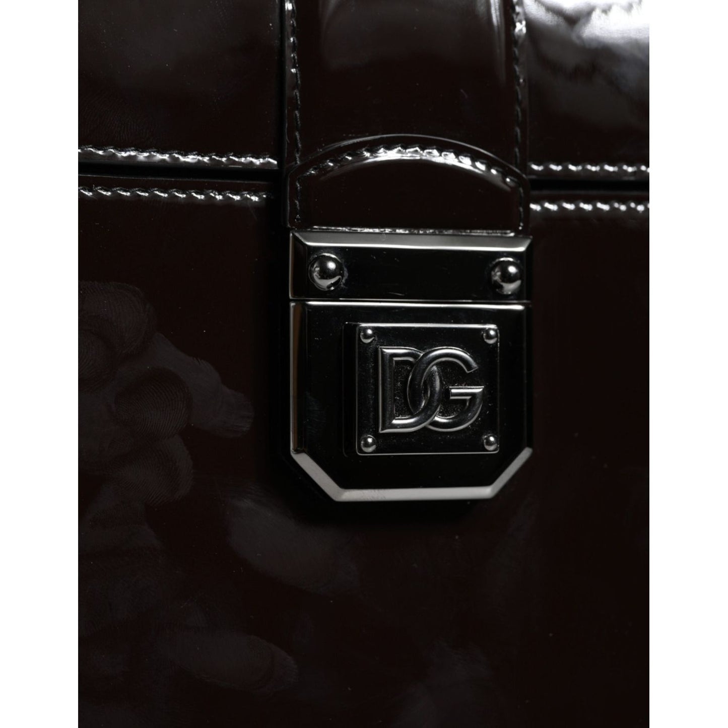 Dolce & Gabbana Black Glossy Leather Crossbody Shoulder Bag Dolce & Gabbana