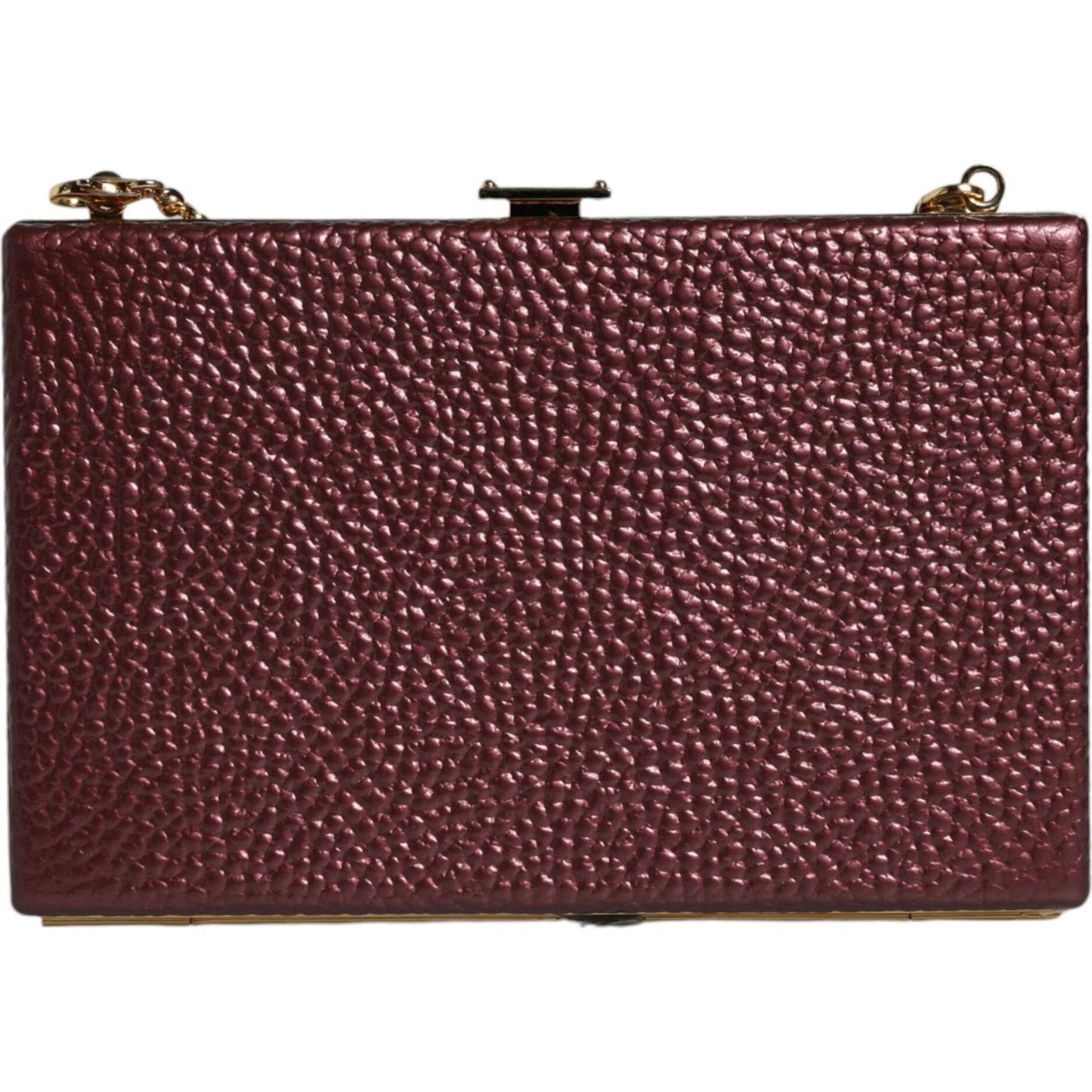 Dolce & Gabbana Maroon Leather Clutch Evening Crossbody Bag Dolce & Gabbana