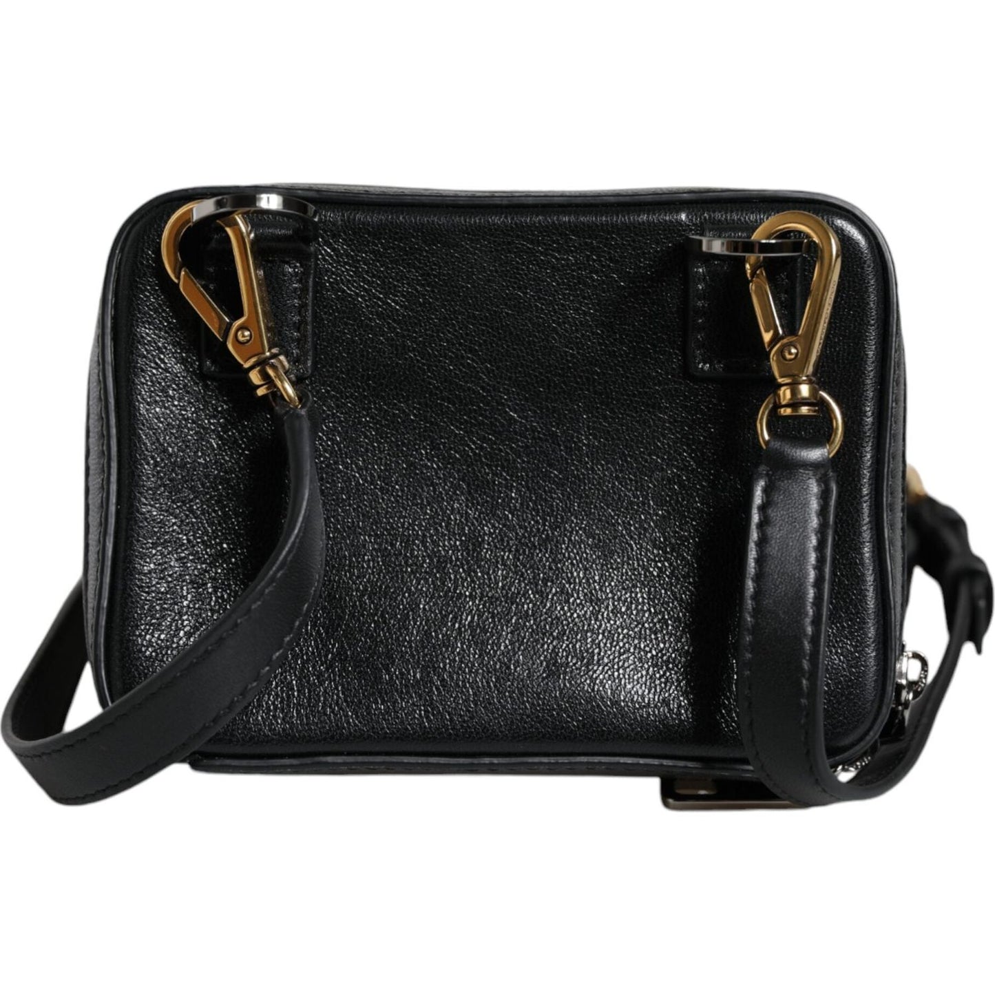 Dolce & Gabbana Black Leather LED Logo Shoulder Crossbody Bag Dolce & Gabbana