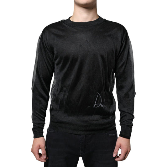 Dolce & Gabbana Black Polyester Pullover Sweatshirt Sweater