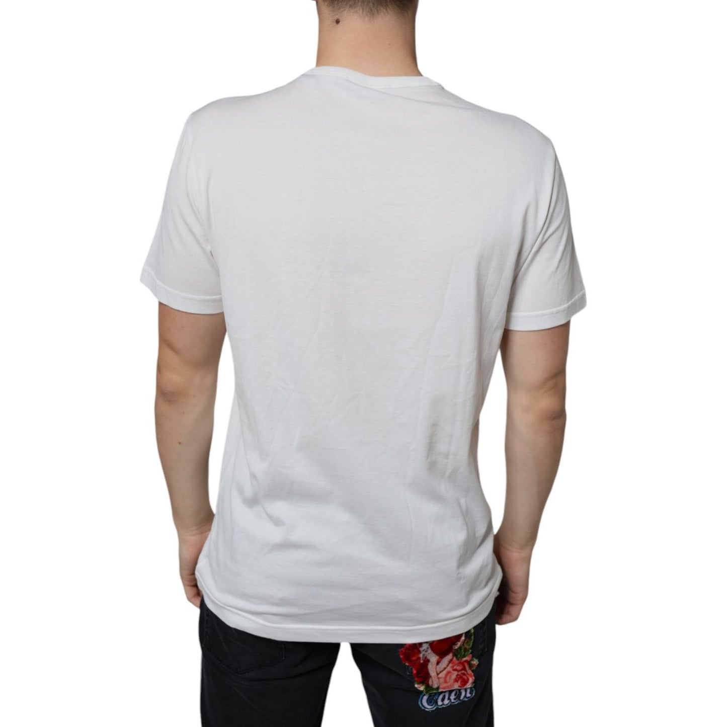 Dolce & Gabbana White Cotton DG Logo Print T-shirt Dolce & Gabbana