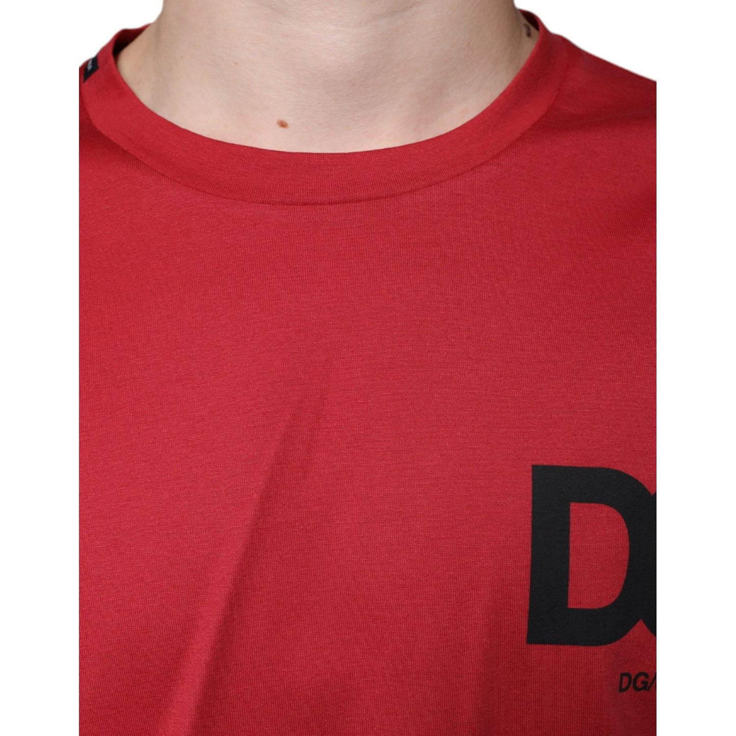 Dolce & Gabbana Red Cotton DG Logo Print Crew Neck T-shirt Dolce & Gabbana