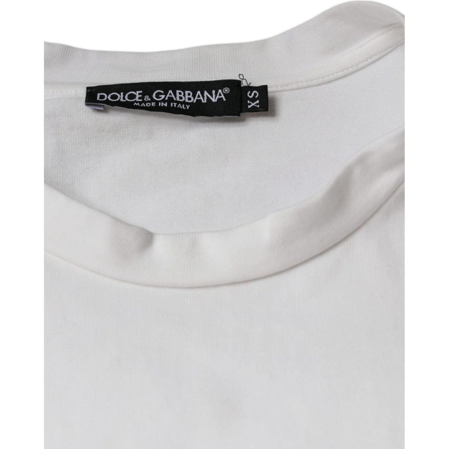 Dolce & Gabbana White Cotton DG Logo Print Casual T-shirt Dolce & Gabbana