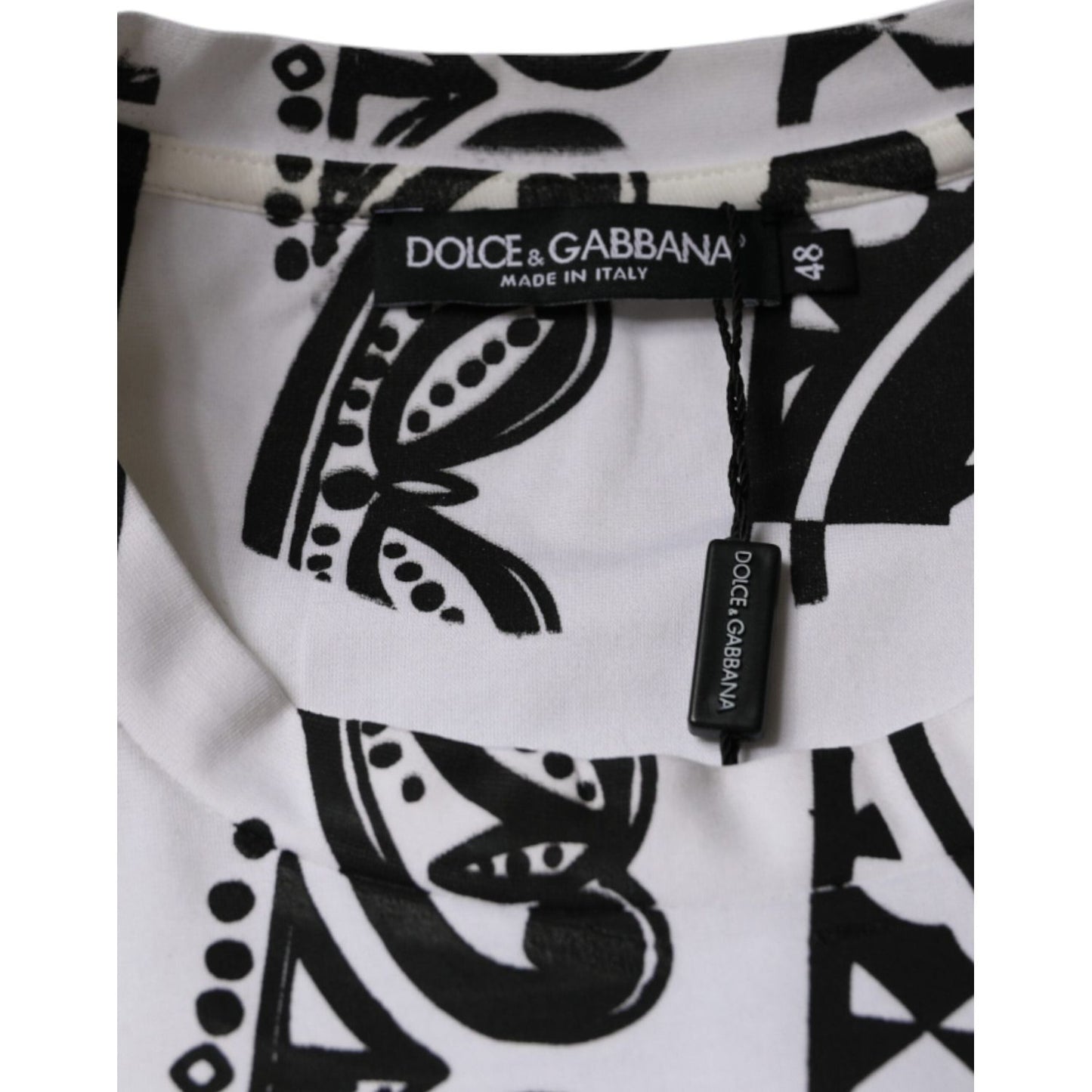 Dolce & Gabbana White Bandana Print Cotton Short Sleeves T-shirt Dolce & Gabbana