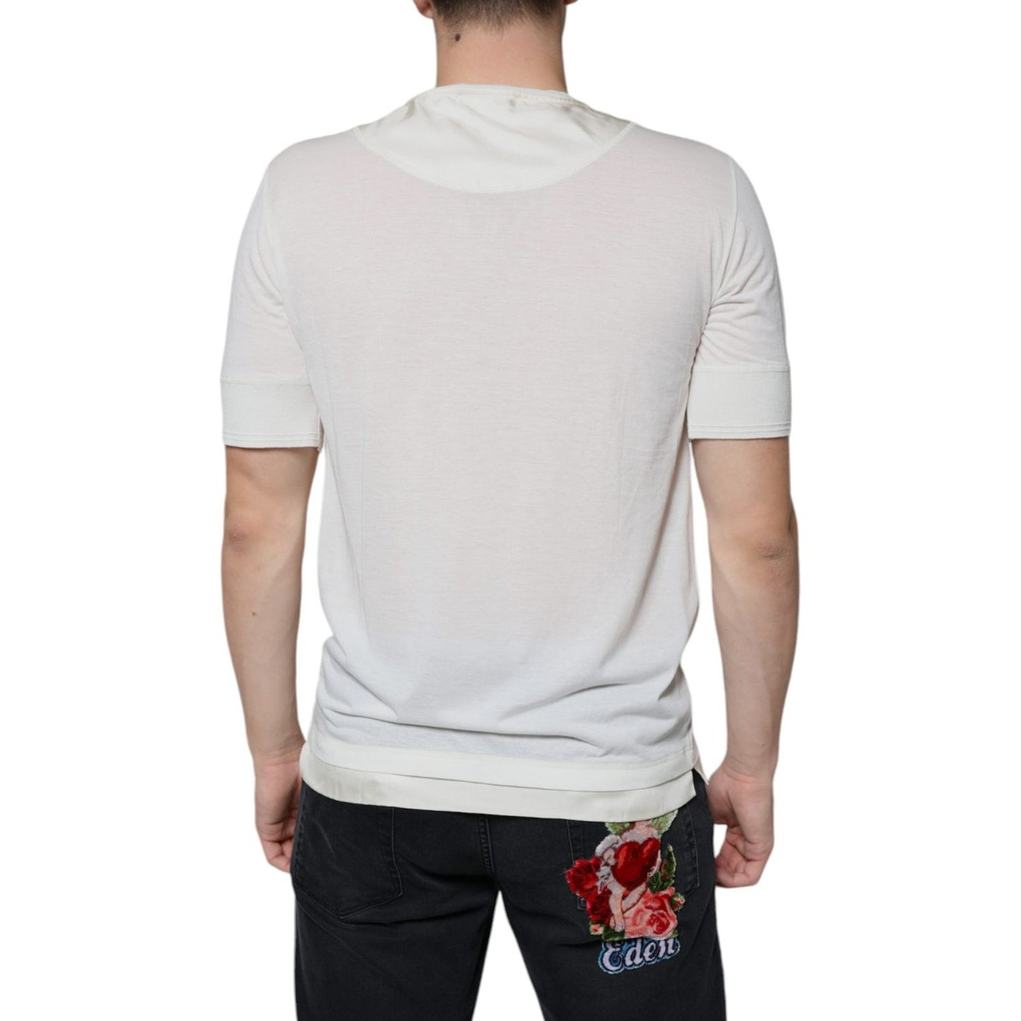 Dolce & Gabbana Off White Cotton Short Sleeves T-shirt Dolce & Gabbana