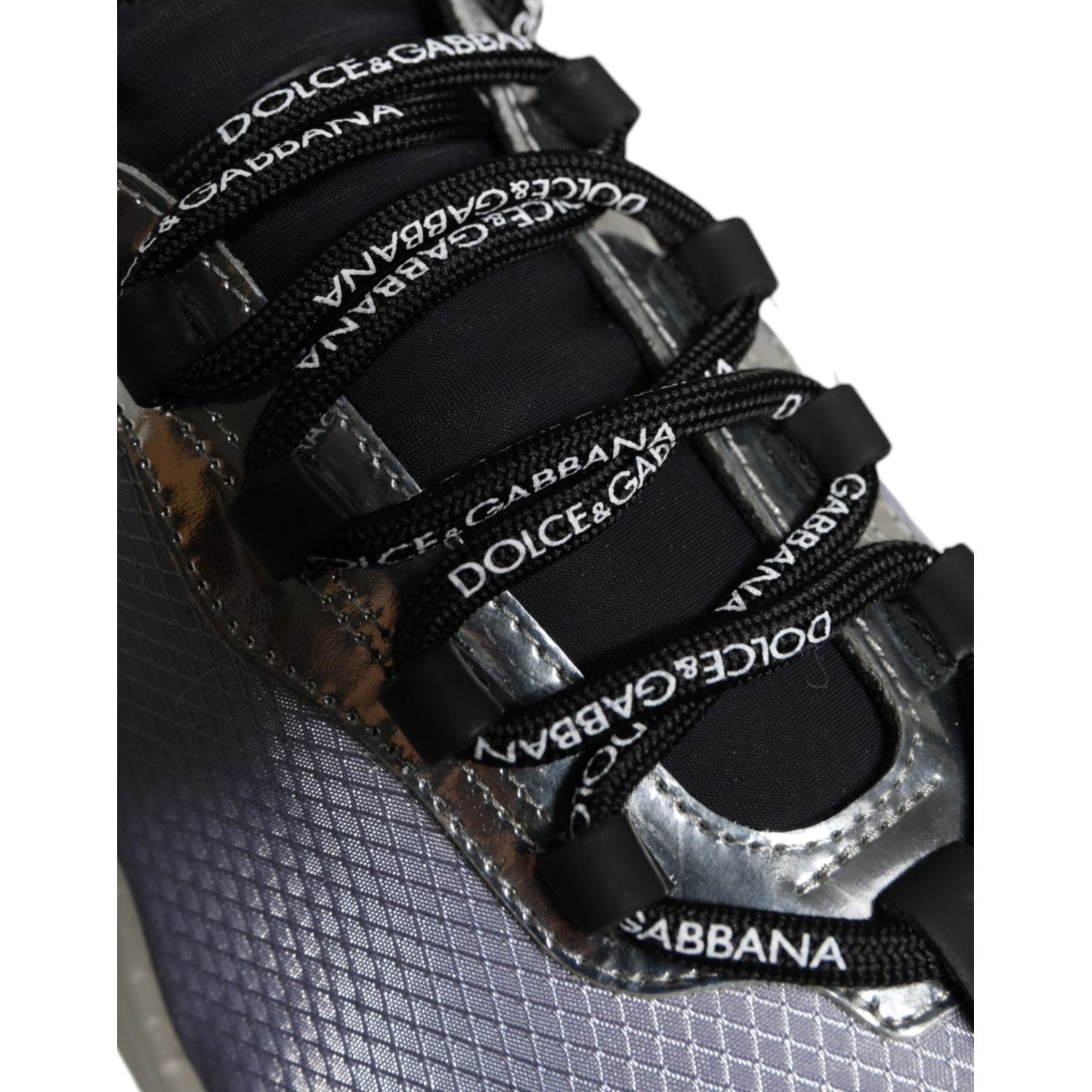 Dolce & Gabbana Silver Black Nylon NS1 Low Top Sneakers Shoes Dolce & Gabbana