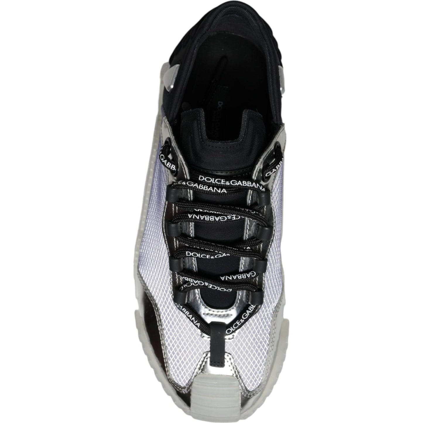 Dolce & Gabbana Silver Black Nylon NS1 Low Top Sneakers Shoes Dolce & Gabbana