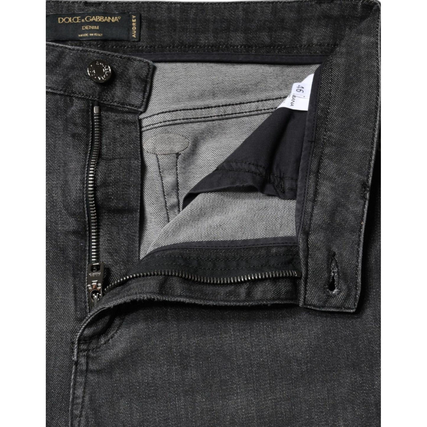 Dolce & Gabbana Black Cotton Stretch Tattered Skinny Jeans Dolce & Gabbana