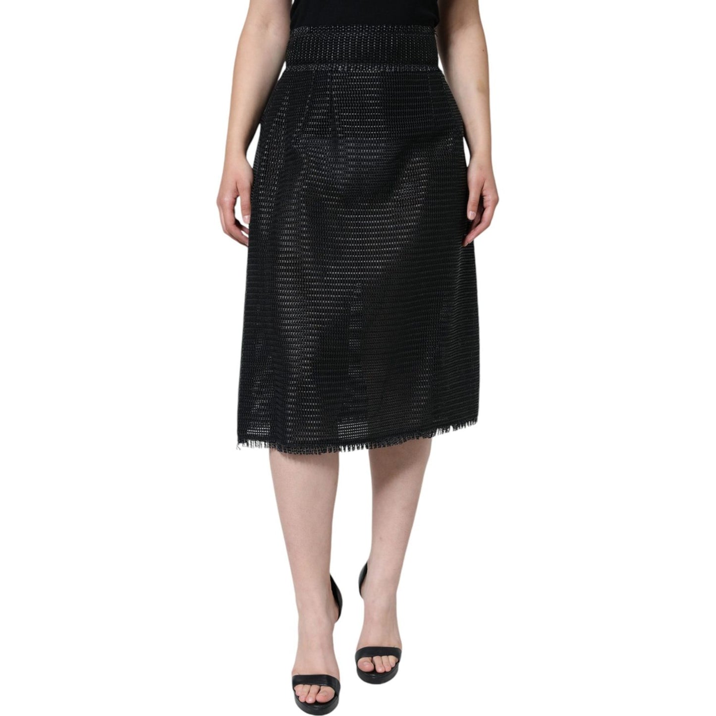 Dolce & Gabbana Black Viscose High Waist Pencil Cut Skirt Dolce & Gabbana