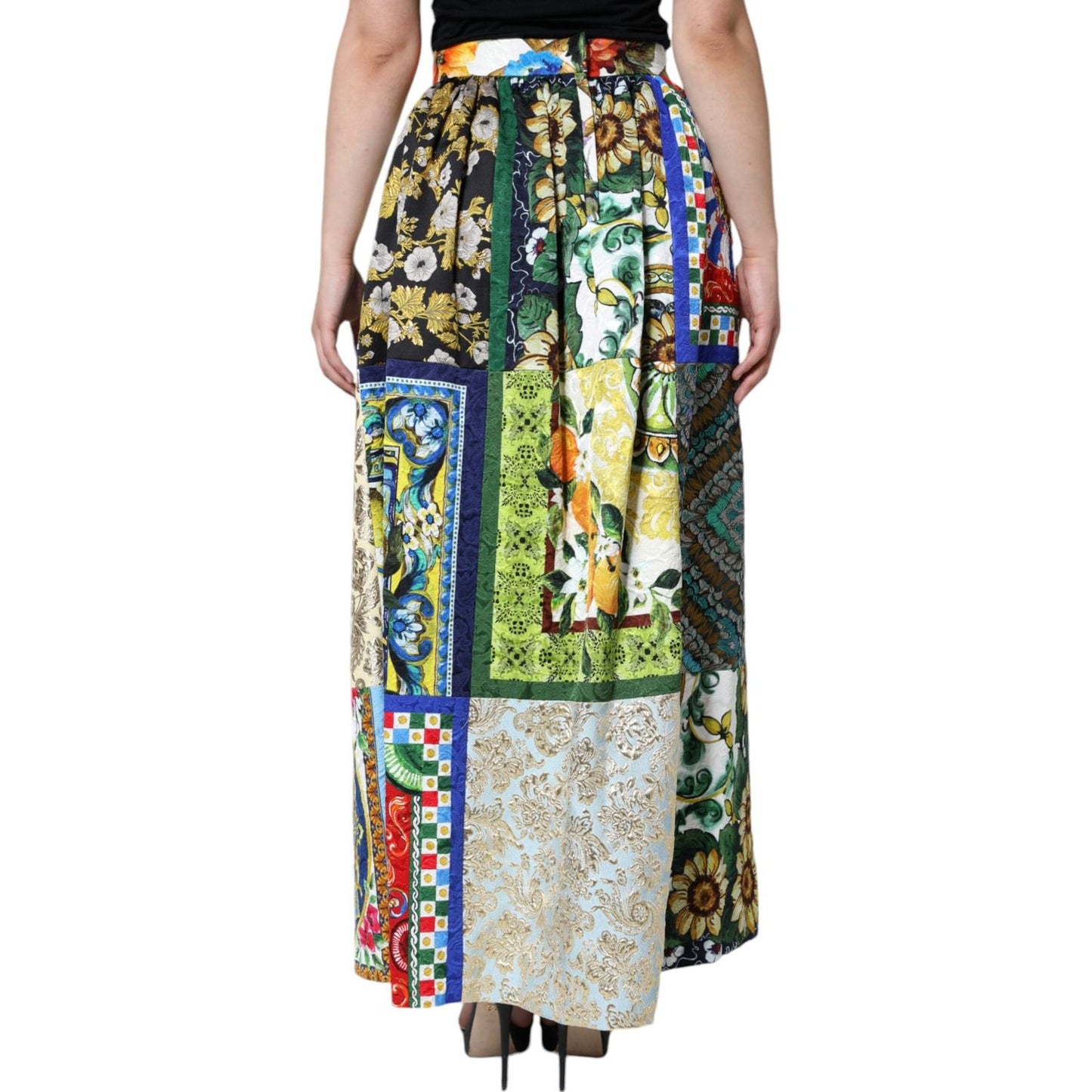 Dolce & Gabbana Multicolor Patchwork Sicily Long Maxi Skirt Dolce & Gabbana