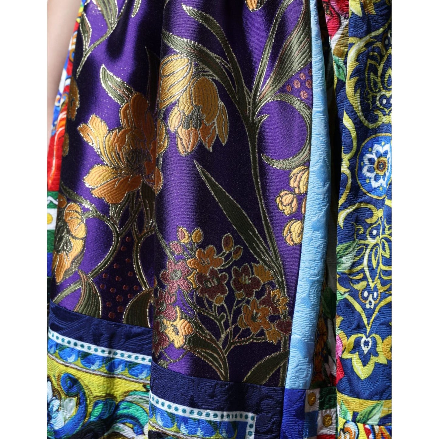 Dolce & Gabbana Multicolor Patchwork Sicily Long Maxi Skirt Dolce & Gabbana