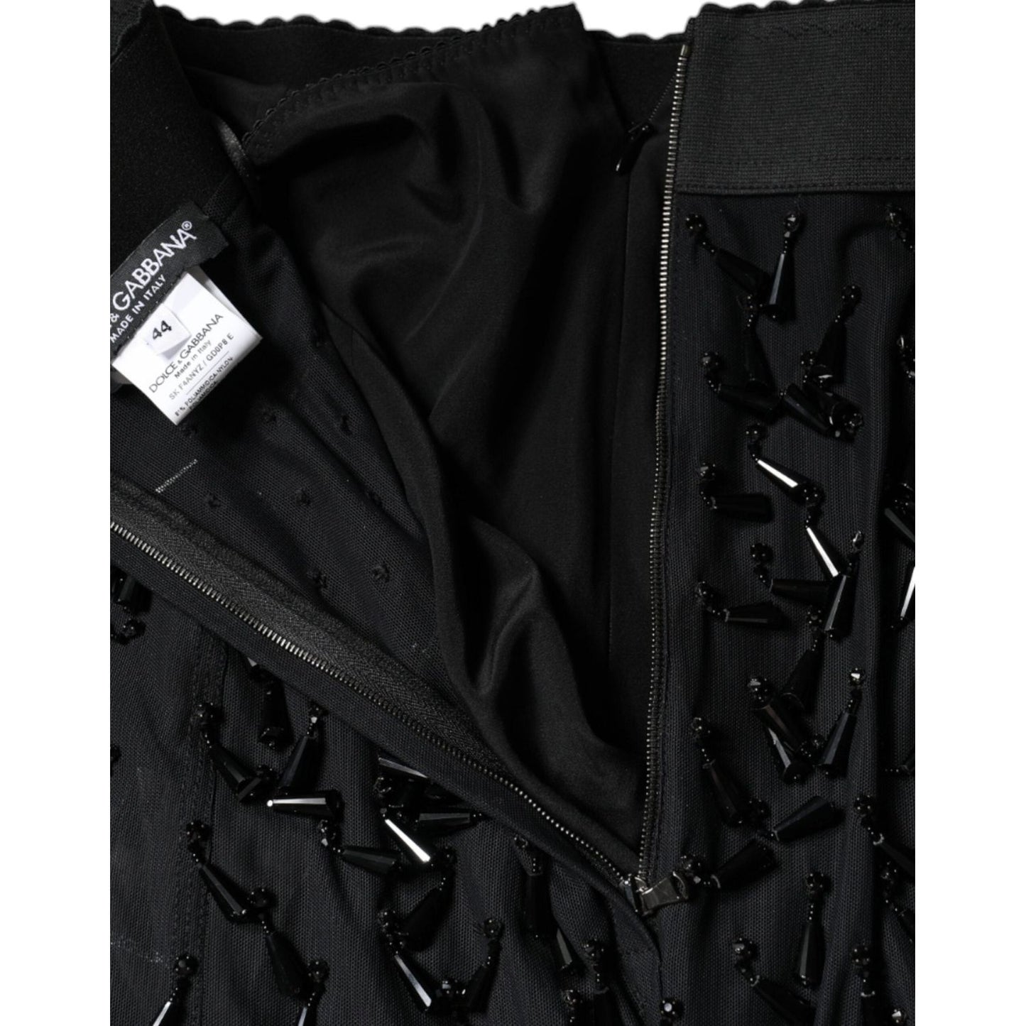 Dolce & Gabbana Black Embellished Pencil Cut Midi Skirt Dolce & Gabbana