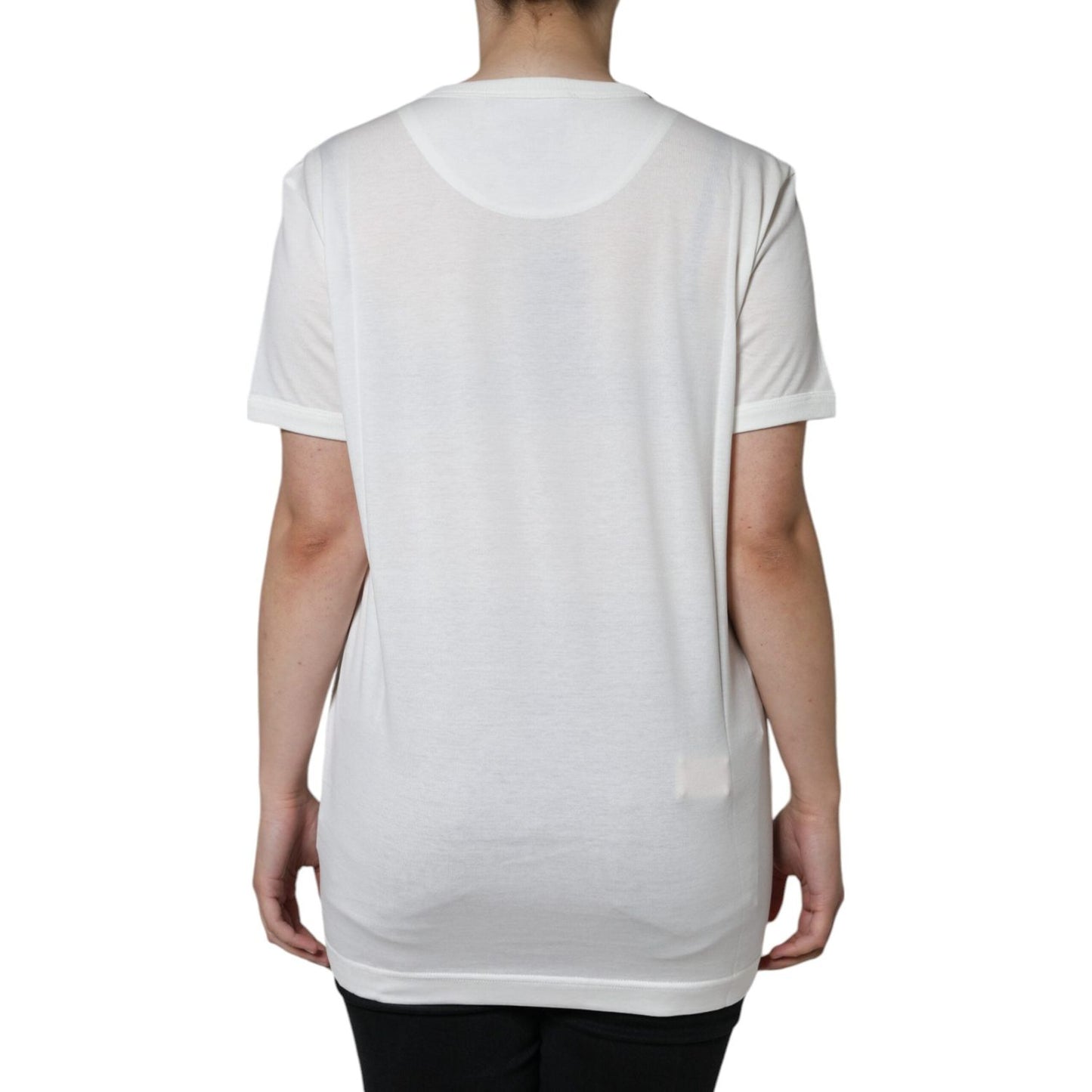 Dolce & Gabbana White Cotton Crew Neck Short Sleeve T-shirt Dolce & Gabbana