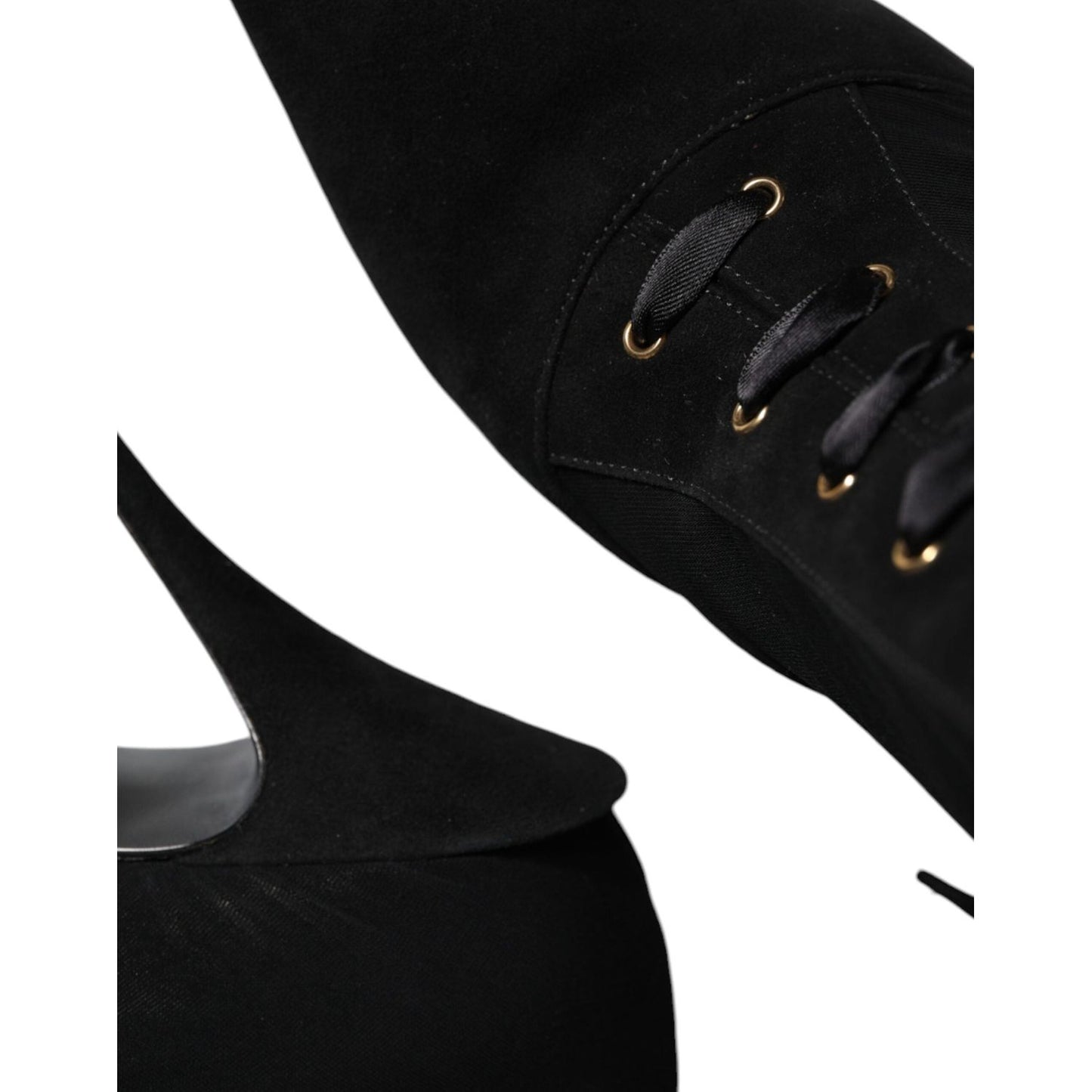 Dolce & Gabbana Black Lace Up Trekking Ankle Boots Shoes Dolce & Gabbana