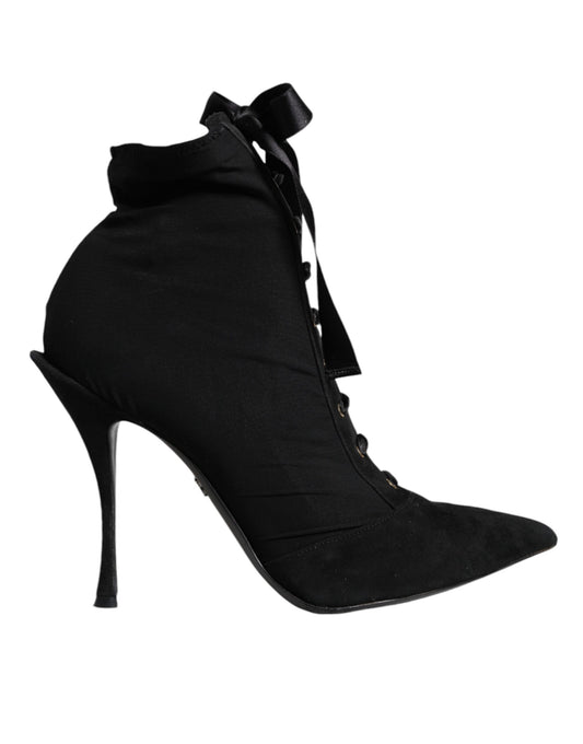 Dolce & Gabbana Black Lace Up Trekking Ankle Boots Shoes Dolce & Gabbana