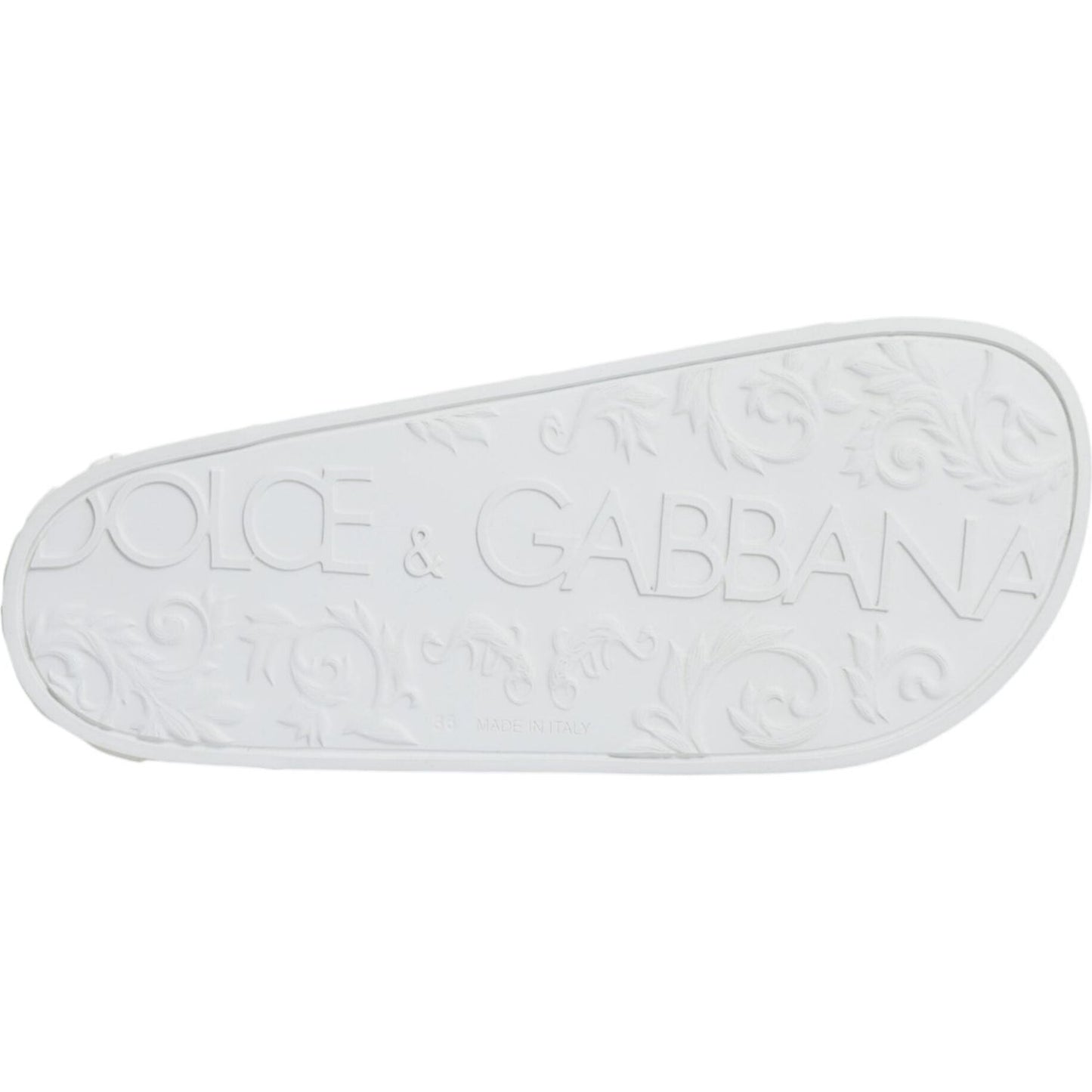 Dolce & Gabbana White Rubber Slides Sandals Beachwear Shoes Dolce & Gabbana