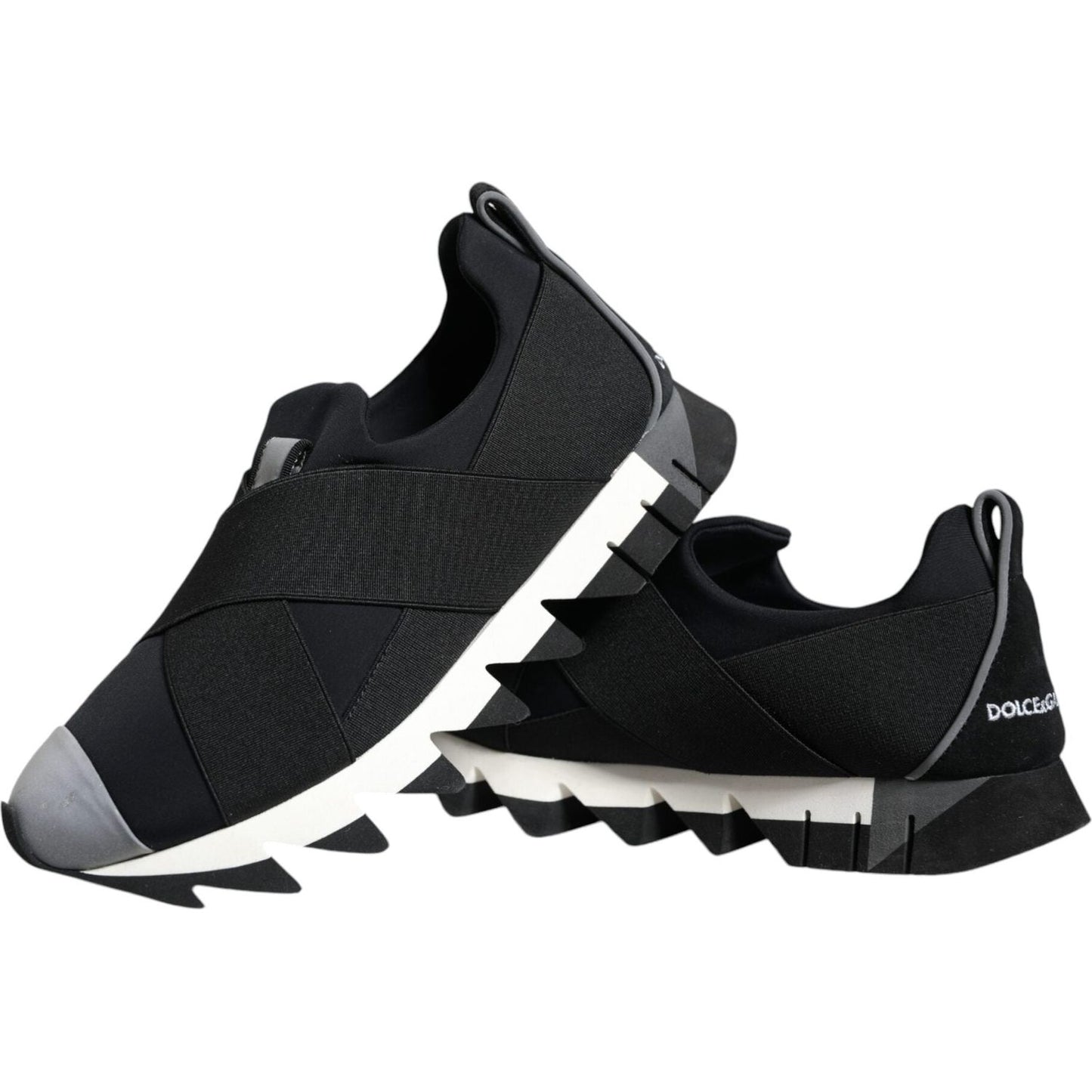 Dolce & Gabbana Black Neoprene Stretch Shark Sneakers Shoes Dolce & Gabbana