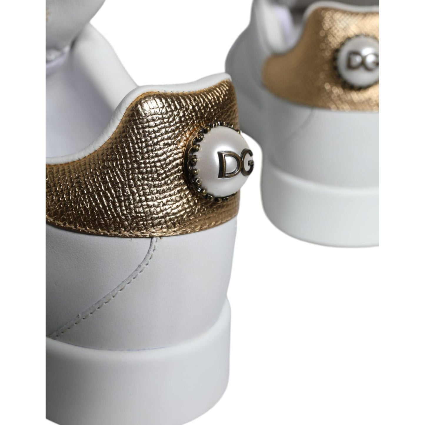 Dolce & Gabbana White Leather Portofino Low Top Sneaker Shoes Dolce & Gabbana