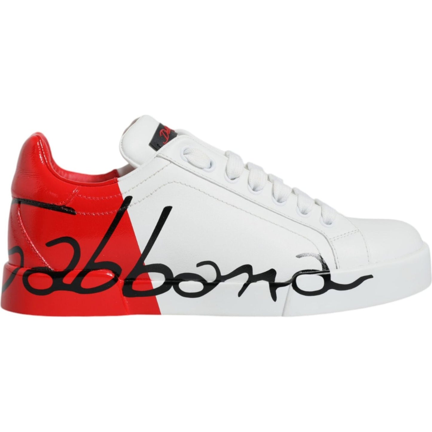 Dolce & Gabbana White Red Portofino Low Top Sneakers Shoes Dolce & Gabbana