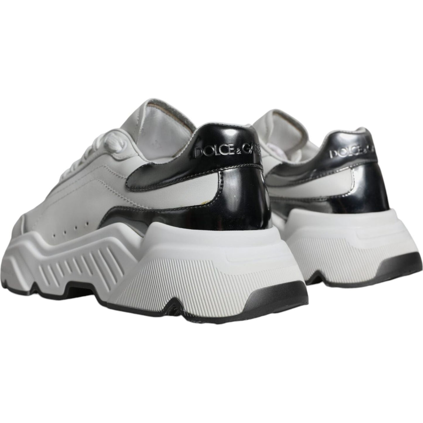 Dolce & Gabbana Silver White Daymaster Low Top Sneakers Shoes Dolce & Gabbana