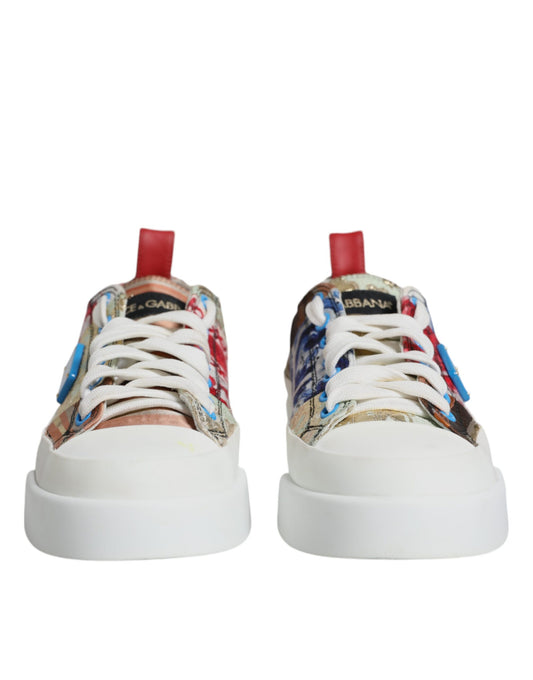 Dolce & Gabbana Multicolor Patchwork Low Top Sneakers Shoes Dolce & Gabbana