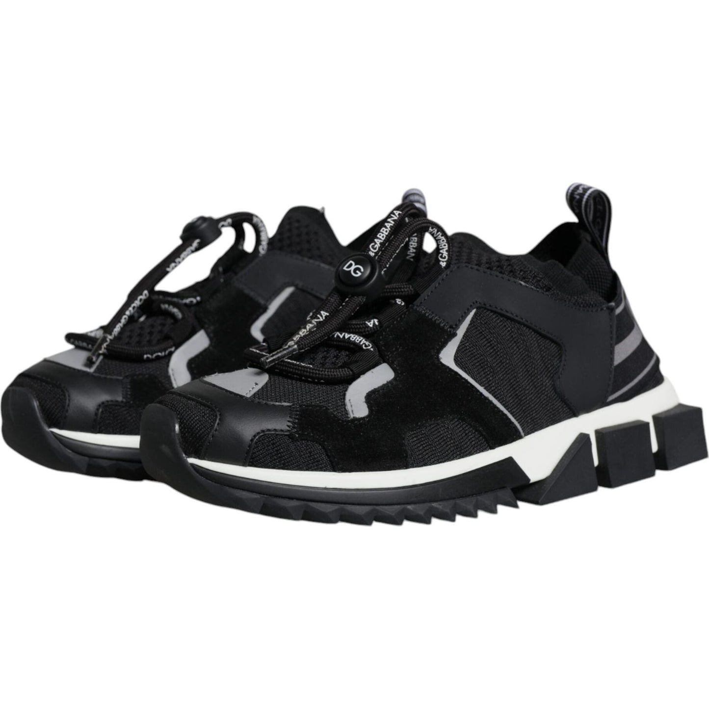 Dolce & Gabbana Black Mesh Sorrento Trekking Sneakers Shoes Dolce & Gabbana