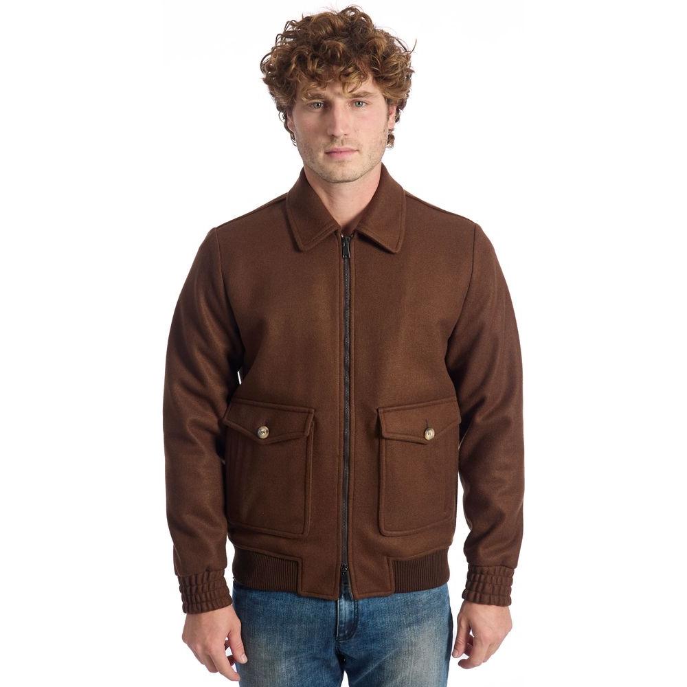 Roberto Pepe Luxury Brown Viscose Jacket Roberto Pepe Luxury