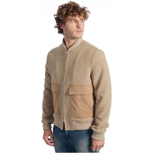 Roberto Pepe Luxury Beige Wool Men Jacket Roberto Pepe Luxury