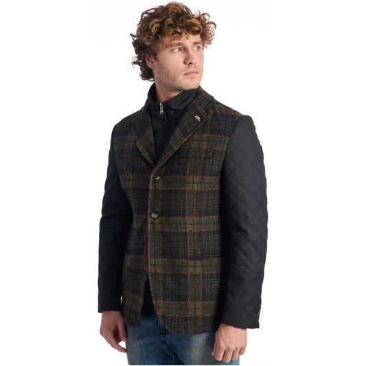 Roberto Pepe Luxury Brown Wool Men Jacket Roberto Pepe Luxury